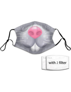 Mascarilla Divertida Niños LALLRI Ratón Gris Transpirable 2