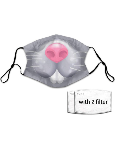 Mascarilla Divertida Niños LALLRI Ratón Gris Transpirable