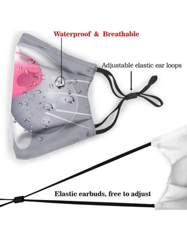 Mascarilla Divertida Niños LALLRI Ratón Gris Transpirable