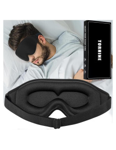 Máscara de Sueño 3D ToRhine Ajustable para Dormir - Negro