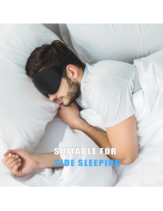 Máscara de Sueño 3D ToRhine Ajustable para Dormir - Negro 2