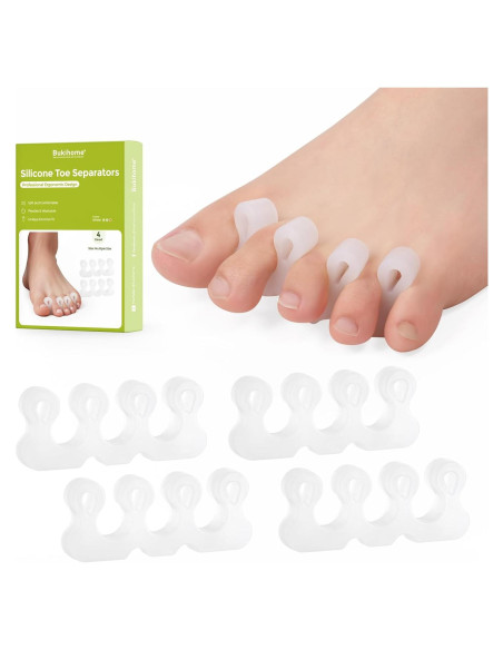 Separador de Dedos de Gel Bukihome - Paquete de 4 Blanco