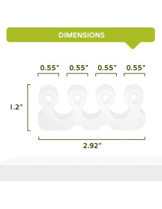 Separador de Dedos de Gel Bukihome - Paquete de 4 Blanco 2