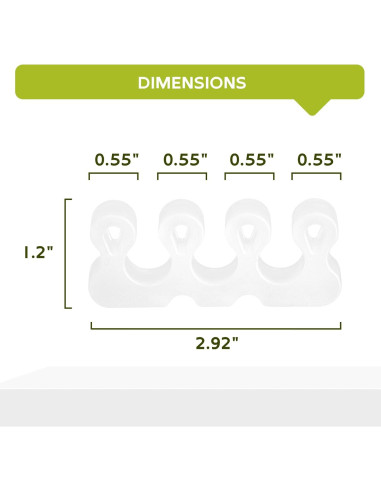 Separador de Dedos de Gel Bukihome - Paquete de 4 Blanco
