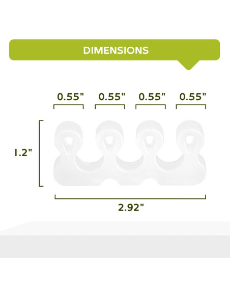 Separador de Dedos de Gel Bukihome - Paquete de 4 Blanco