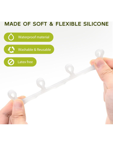 Separador de Dedos de Gel Bukihome - Paquete de 4 Blanco