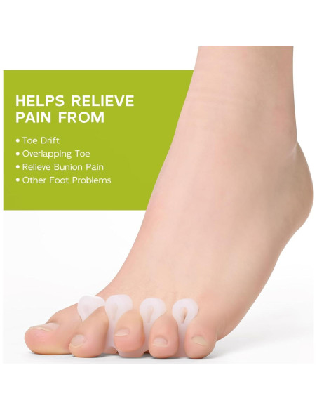 Separador de Dedos de Gel Bukihome - Paquete de 4 Blanco