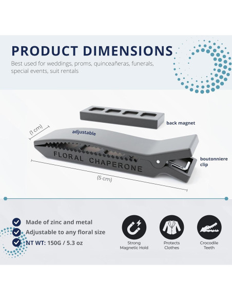 5 Sujetadores Magnéticos Premium My Dream Ceremony Gris