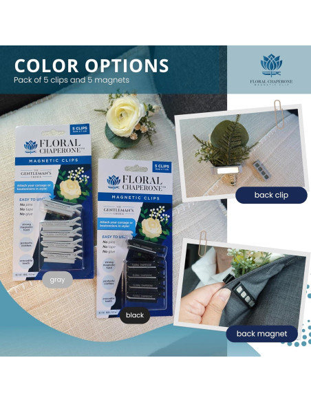 5 Sujetadores Magnéticos Premium My Dream Ceremony Gris