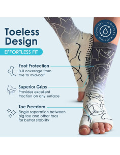 Calcetines Antideslizantes Tucketts Crew Sin Dedos para Yoga 2