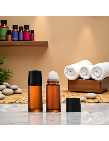 Set de 2 Botellas de Vidrio Marrón 30ml YuanHolumid para Aceites