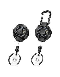 Llavero Retráctil MNGARISTA Mejorado 2 Piezas Clip y Carabiner