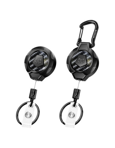 Llavero Retráctil MNGARISTA Mejorado 2 Piezas Clip y Carabiner