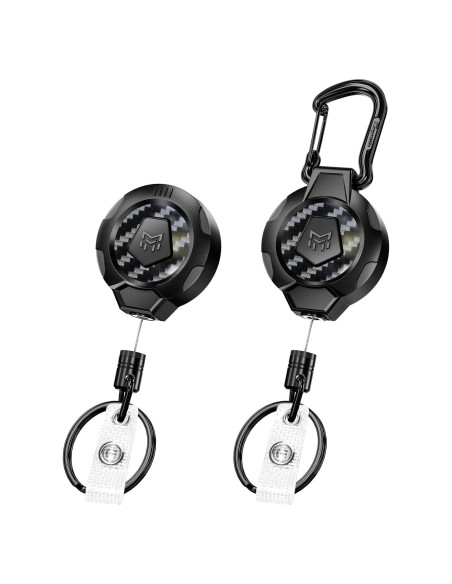 Llavero Retráctil MNGARISTA Mejorado 2 Piezas Clip y Carabiner