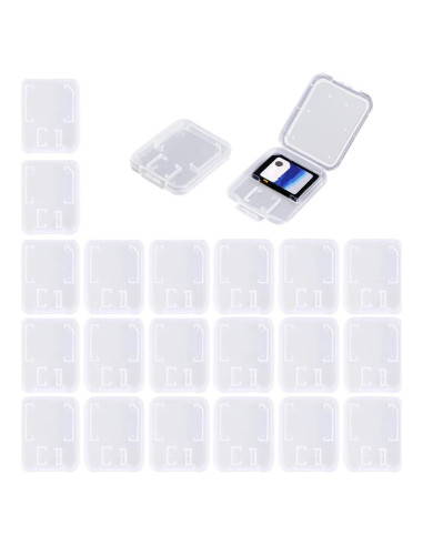 Estuche de Plástico Transparente SteelFever para 20 Tarjetas SD