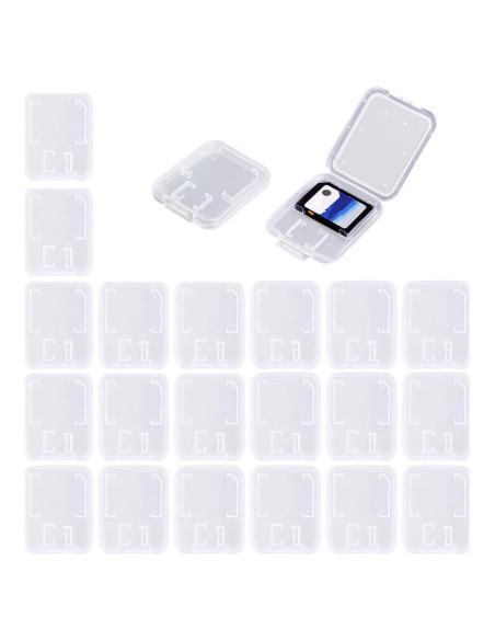 Estuche de Plástico Transparente SteelFever para 20 Tarjetas SD