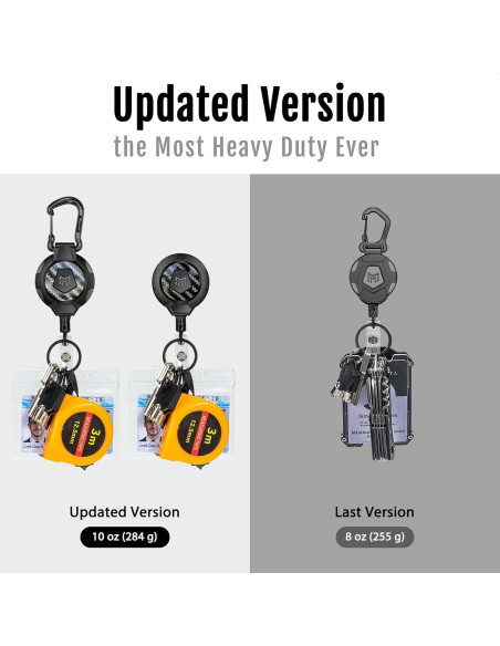 Llavero Retráctil MNGARISTA Mejorado 2 Piezas Clip y Carabiner