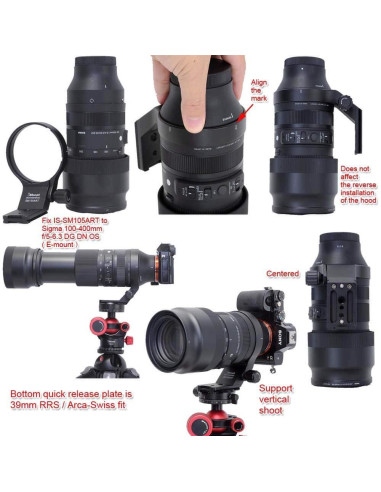 Anillo de Montaje de Trípode iShoot IS-SM105ART 82mm Aluminio