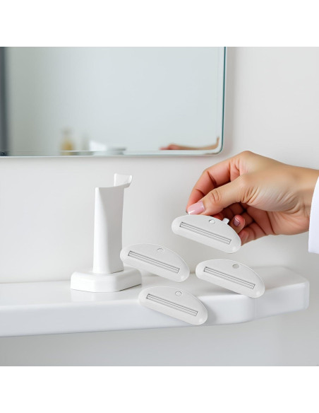 5 Exprimidores de Pasta de Dientes Cauaoa Blancos Prácticos