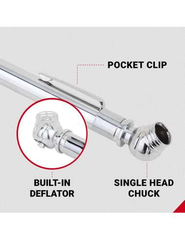 Medidor de Presión de Neumáticos Accu-Gage 10-50 PSI Acero Inoxidable