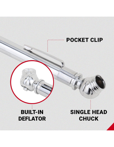 Medidor de Presión de Neumáticos Accu-Gage 10-50 PSI Acero Inoxidable