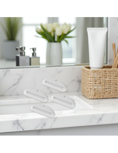 5 Exprimidores de Pasta de Dientes Cauaoa Blancos Prácticos