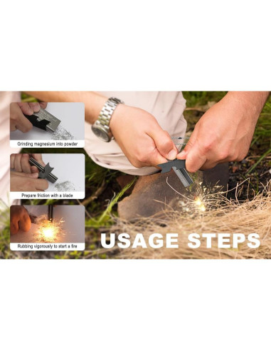 Iniciador de Fuego de Magnesio Genérico BLD002 - 4 Paquetes