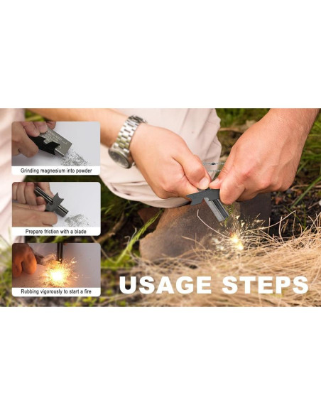 Iniciador de Fuego de Magnesio Genérico BLD002 - 4 Paquetes