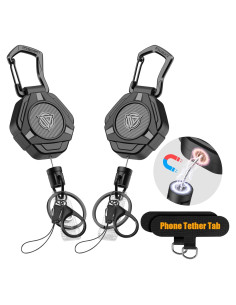 Llavero Retráctil Magnético Oaridey 80cm 2 Paquetes