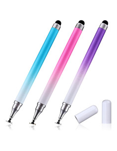 Bolígrafos Stylus 2 en 1 Amaxiu, 3 Pcs Punta Fina y Disco