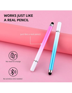 Bolígrafos Stylus 2 en 1 Amaxiu, 3 Pcs Punta Fina y Disco 2