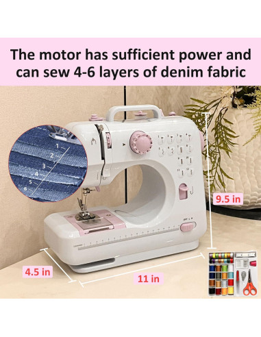 Mini Máquina de Coser Eléctrica DLUFYEI 12 Puntadas Portátil