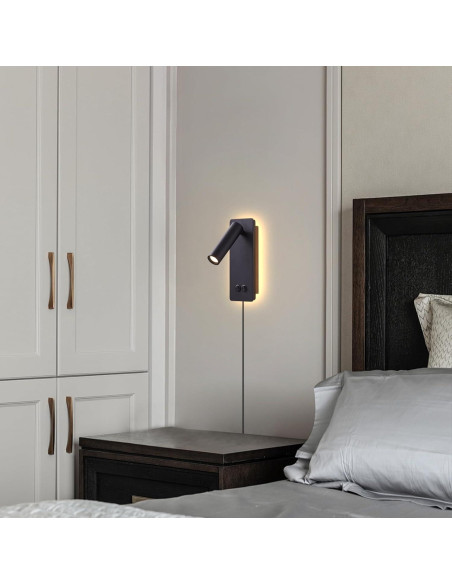 Luz de Lectura Montada en Pared MOLUOLA con Regulación 3 Niveles