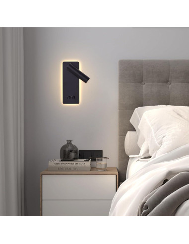 Luz de Lectura Montada en Pared MOLUOLA con Regulación 3 Niveles