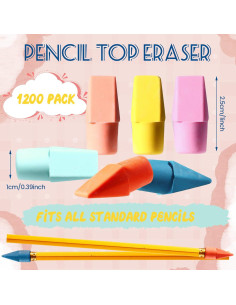 600 Borradores de Goma Quuhooki Multicolor para Lápices 2