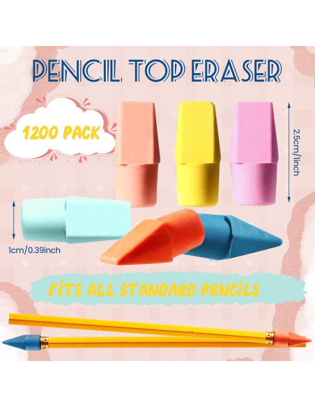 600 Borradores de Goma Quuhooki Multicolor para Lápices