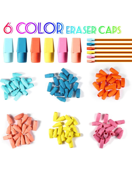 600 Borradores de Goma Quuhooki Multicolor para Lápices