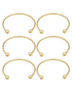 Beebeecraft 6 Piezas Pulseras Abiertas Latón Baño Oro 18K