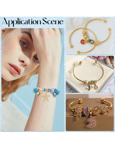 Beebeecraft 6 Piezas Pulseras Abiertas Latón Baño Oro 18K