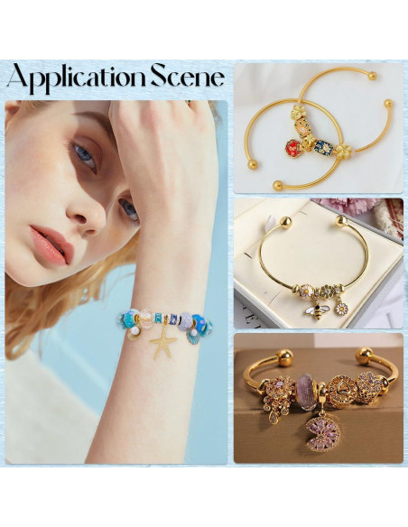 Beebeecraft 6 Piezas Pulseras Abiertas Latón Baño Oro 18K