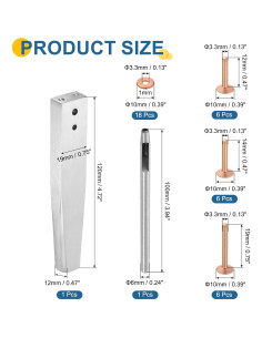 Kit de Remaches y Arandelas de Cobre uxcell - 39 Piezas 2