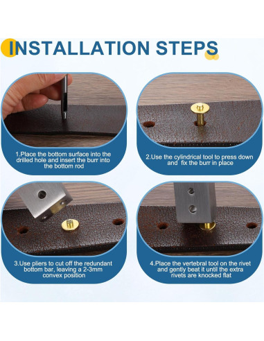 Kit de Remaches y Arandelas de Cobre uxcell - 39 Piezas