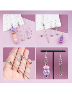 Kit de Joyería Beadable Framendino - 4 Collares y Aretes de Metal 2