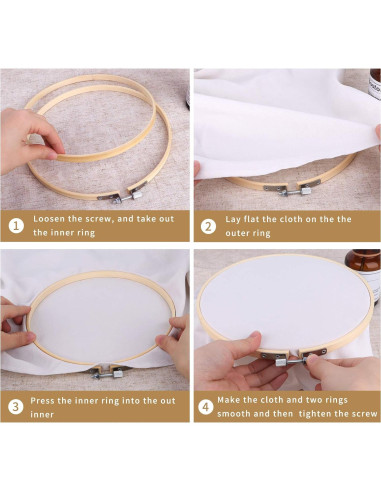 Aros de Bordado Umoonfine de Madera 10 Pulgadas 8 Piezas