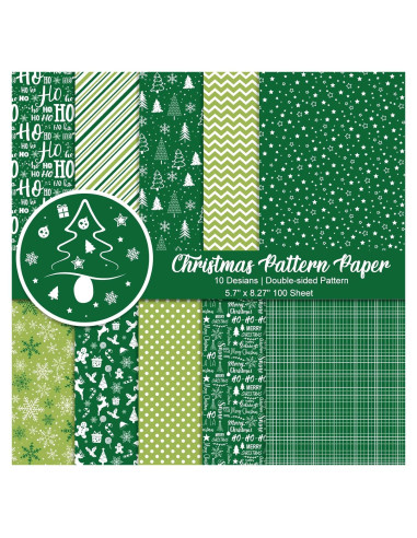 Conjunto de Papel Decorativo Navidad Morcheiong 55 Hojas A4/A5