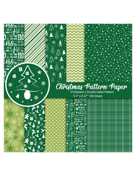 Conjunto de Papel Decorativo Navidad Morcheiong 55 Hojas A4/A5