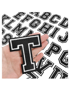 26 Piezas Parches de Letras Planchar TXSN A-Z 7.87 cm Negro
