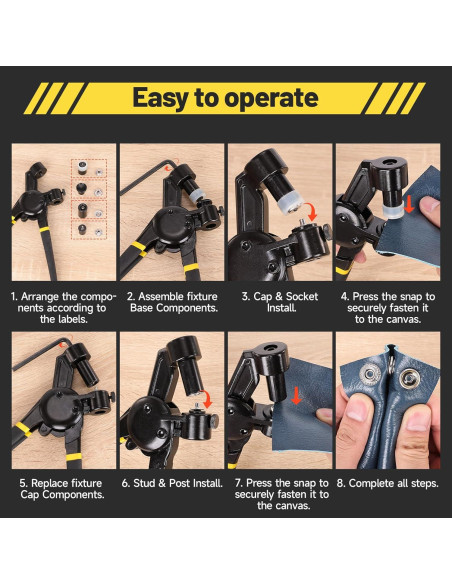 Herramienta de Botón a Presión LAKIX 30 Juegos 15mm Amarillo