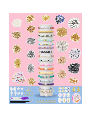 Kit de Fabricación de Pulseras Mio Angle 7500 Pcs Perlas de Arcilla