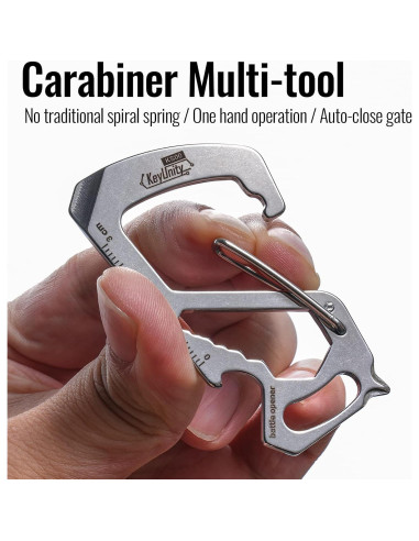 Multiherramienta Clip Carabiner KeyUnity KS00 Acero Inoxidable 7 en 1